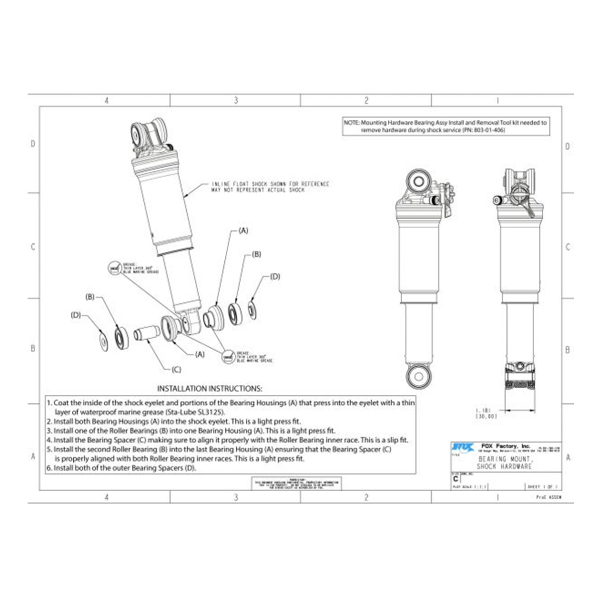 Fox Parts - Hardware Bearing Assembly 8X30mm