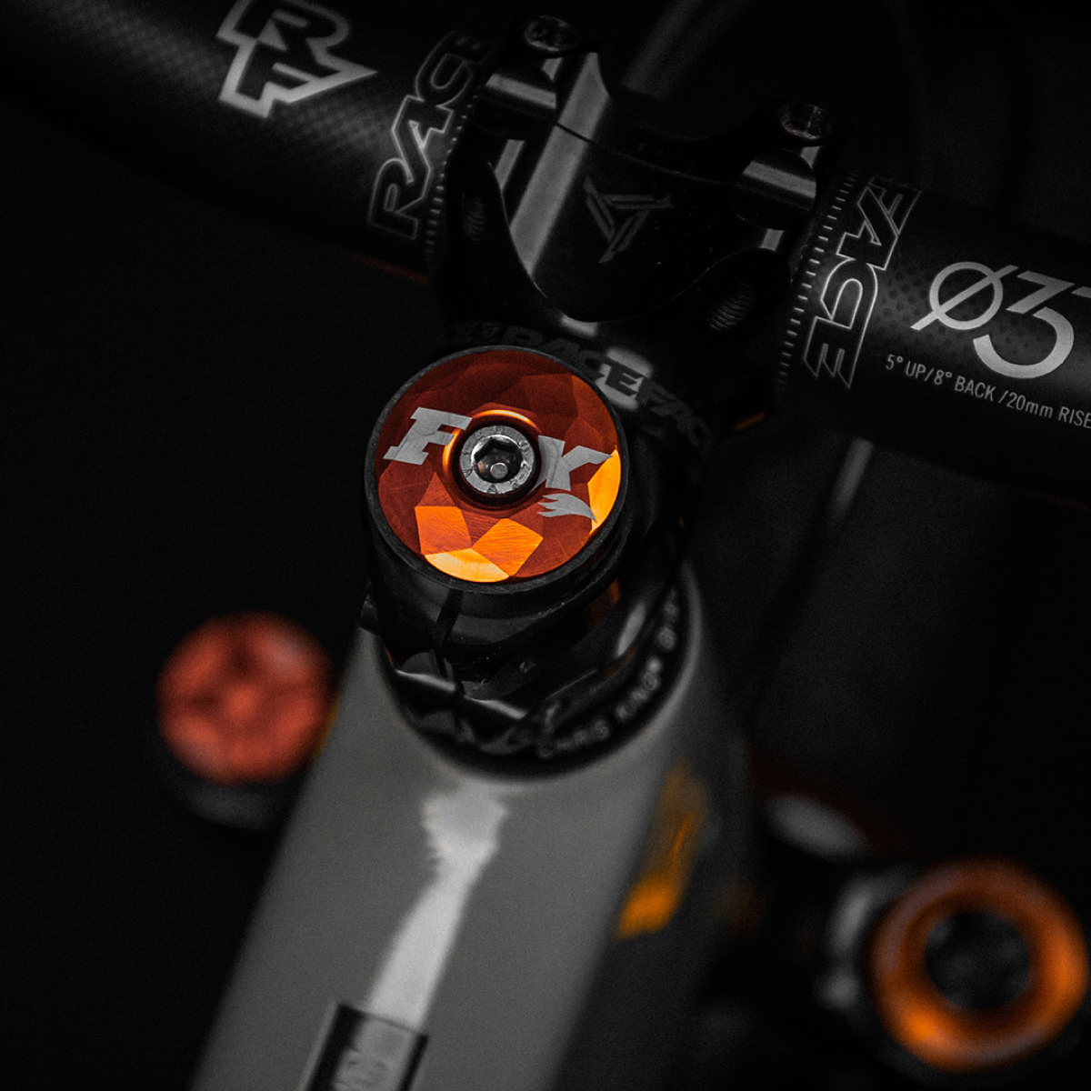 Fox Parts - Stem Cap Crystal 2012 Float Ti 1-1/8 Org Ano