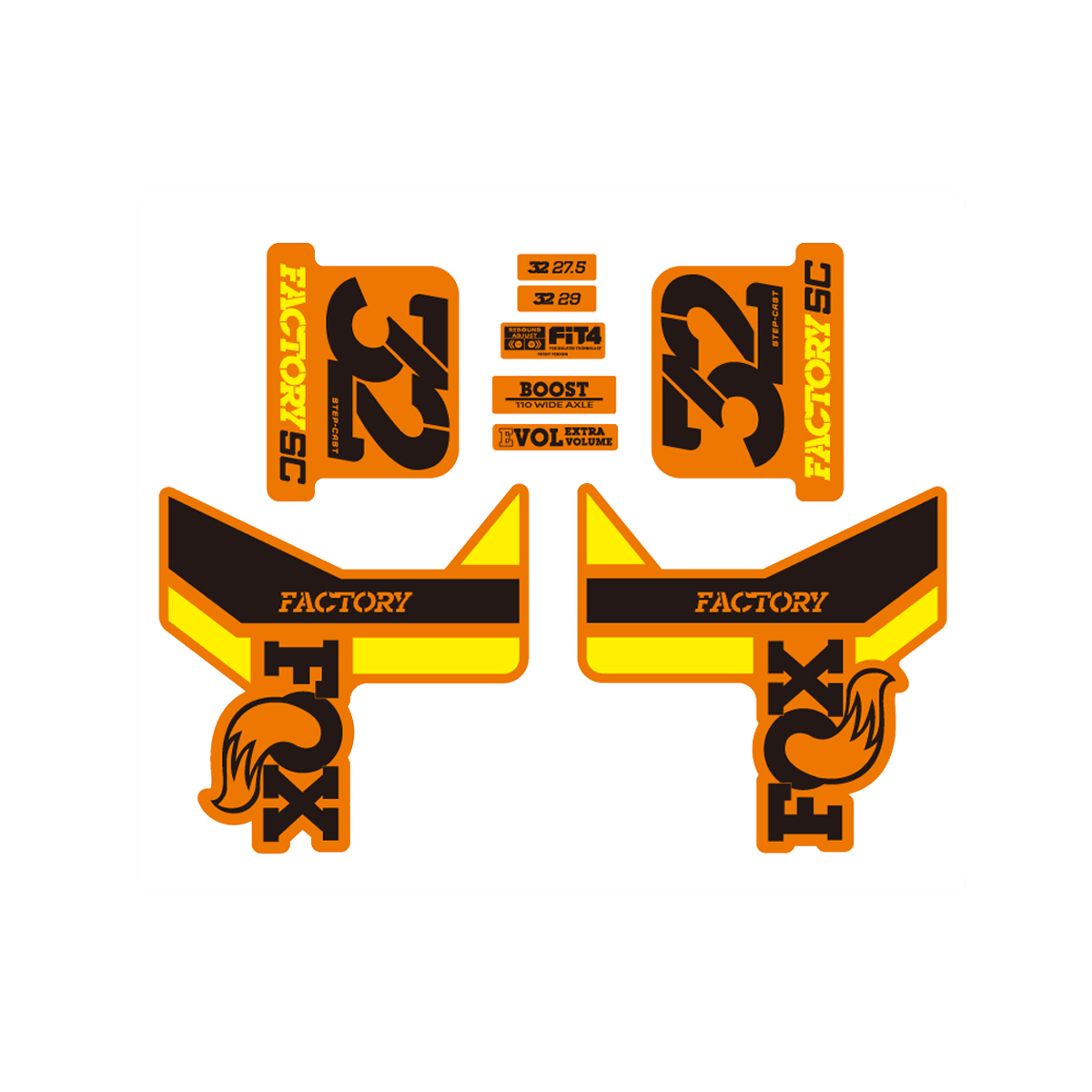 Fxpt Decal Kit 32 Sc F-S Blk-Yel/Shiny Org 2018